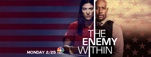 The Enemy Within TV show NBC: kausi 1 -arvostelut (peruutettu tai uusittu kausi 2?)